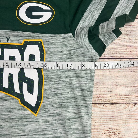NFL Green Bay Packers Women's Shirt Size L Space Dye Stripe Sleeve Team Apparel - Picture 4 of 11